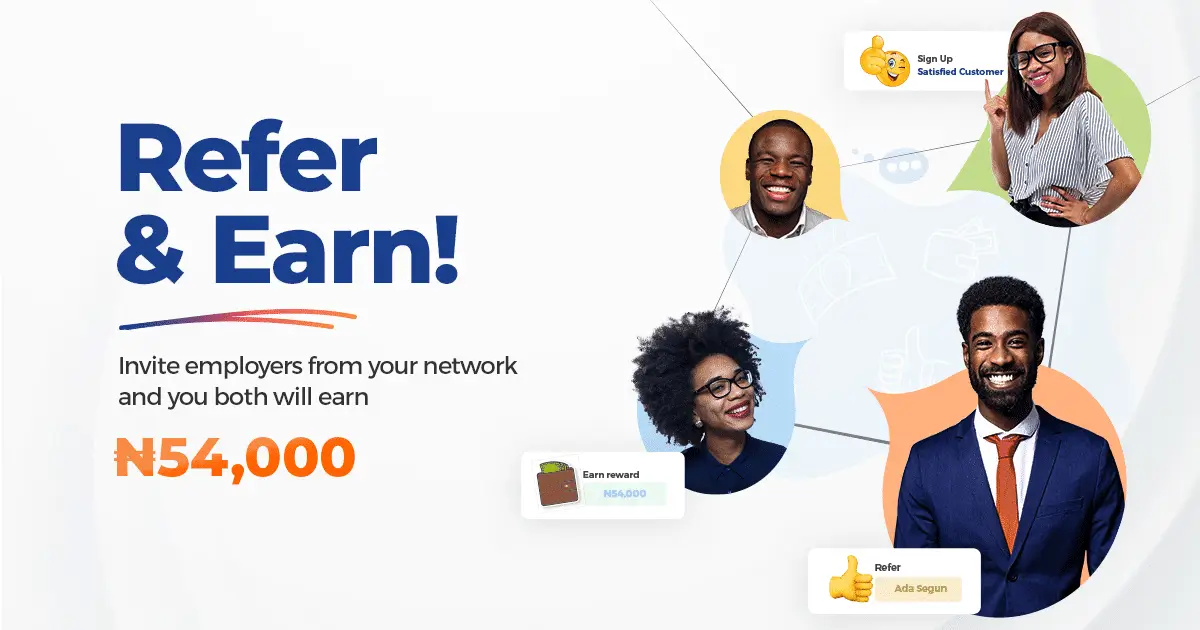 Referral strategies for online banking in Nigeria showing customers sharing positive experiences.