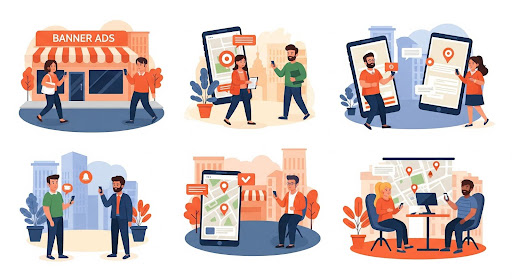 Visual representation of strategies for effective geo-targeted mobile ad campaigns.