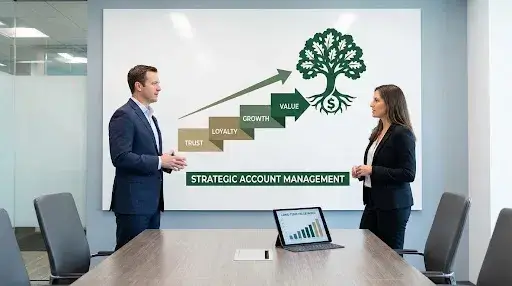 Visual of long-term value being built through strategic account management