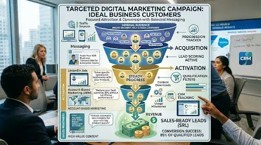 Targeted digital marketing campaign focused on attracting ideal business customers with relevant messaging.