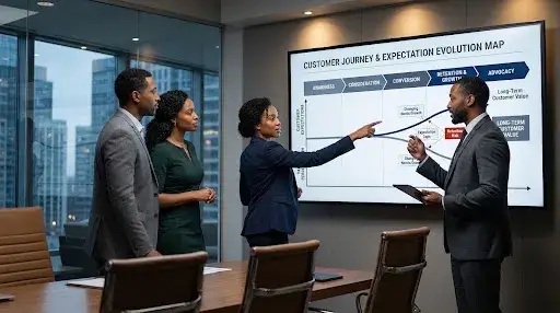 Customer journey analysis showing how changing customer expectations can affect retention and long-term customer value